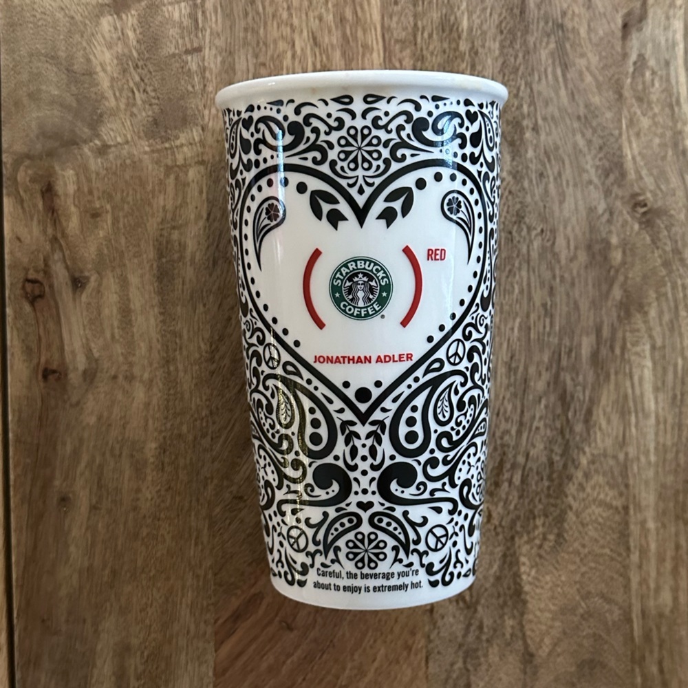 Starbucks Jonathan Adler Black and White Travel Mug